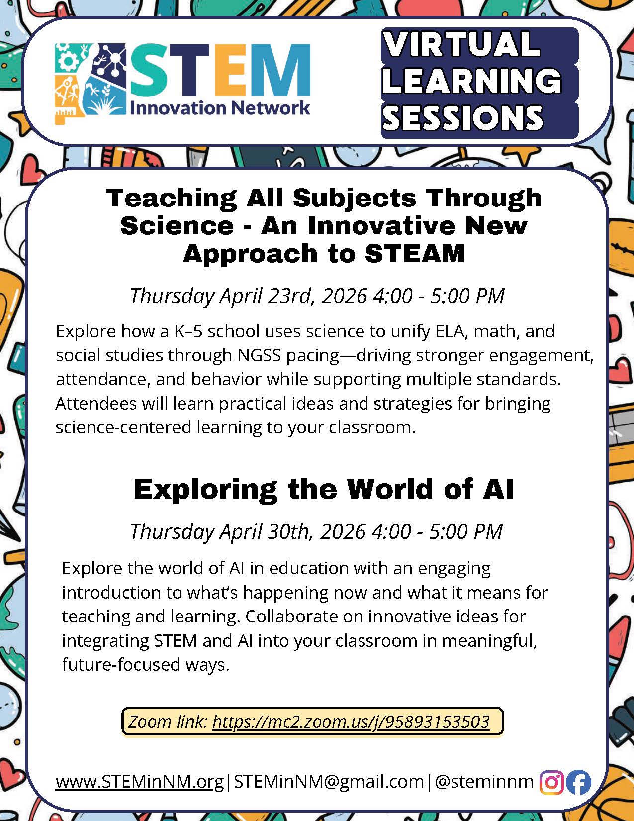 APR 23 and 30 Virtual Learning Sessions